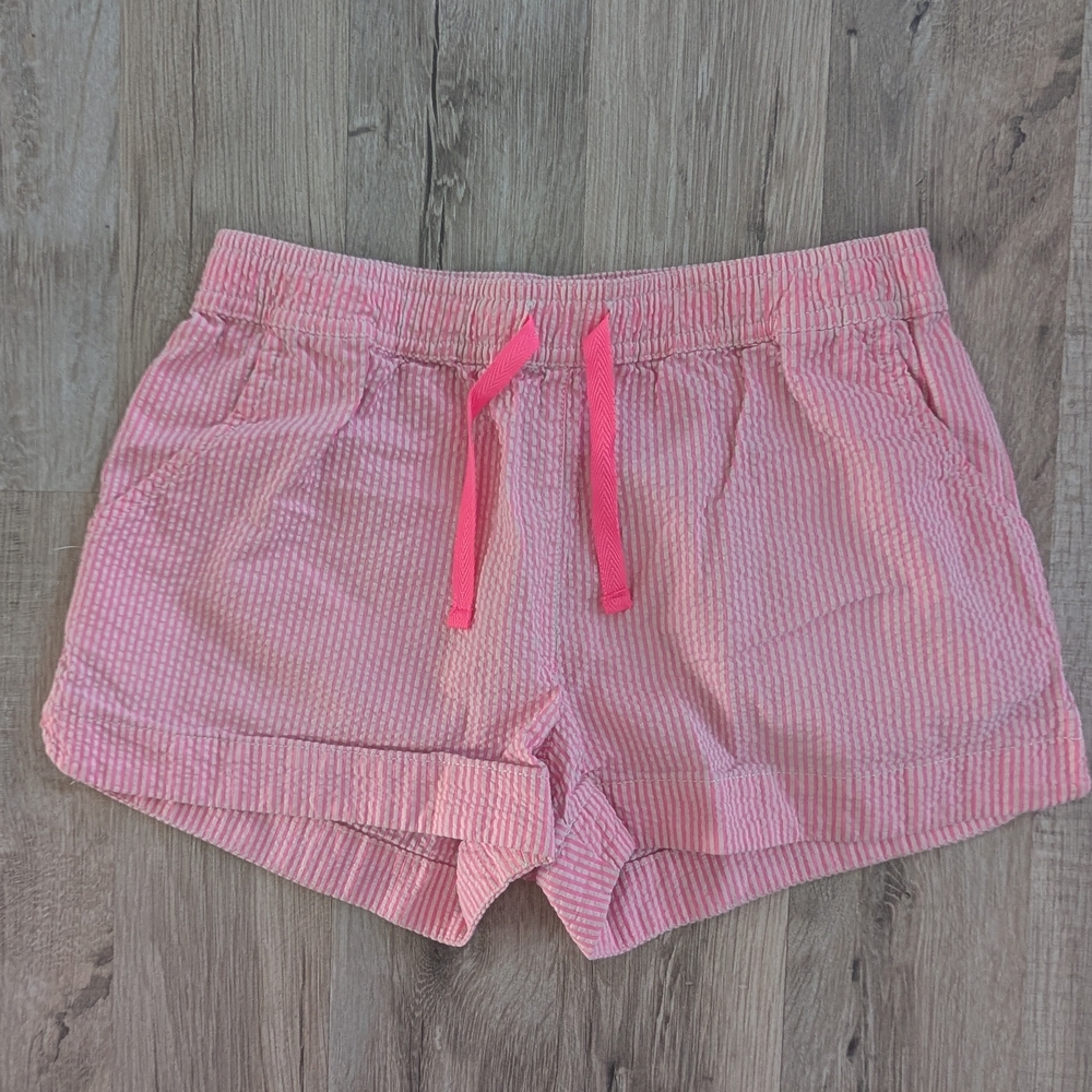 Mini Boden Heart Pocket Shorts in Pink and White, 10Y (V3)